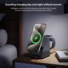 4 In 1 Wireless Charger with 180 Degrees  Auto Rotation Watch Charging Station HD Display Clock Smart Trickle Charging