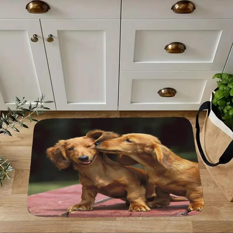 Mini Dachshund Dog Door Mat Decor Animal Pattern Print Rug Living Room Bedroom Entrance Doormat Kitchen Front Non-slip Carpet