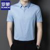 Lomon Men's Short Sleeve Business Casual Non-Iron Ice Silk Shirt
