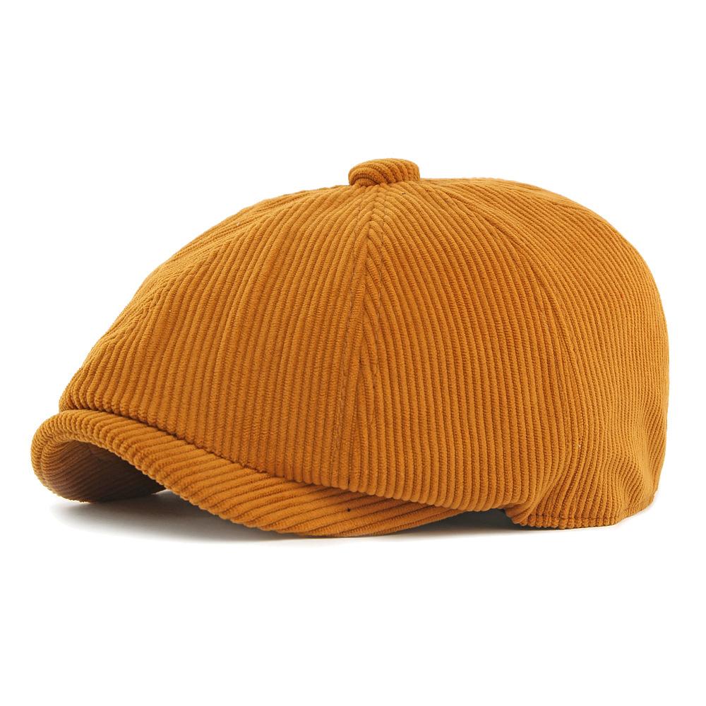 Herbst Winter Mütze Herren Damen Achteckige Mütze Dick Warm Corduroy Britisch Vintage Newsboy Mütze