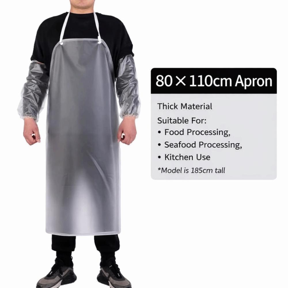 Thickened Kitchen Apron Translucent Work Apron Durable Cafeteria Apron  for Men Women