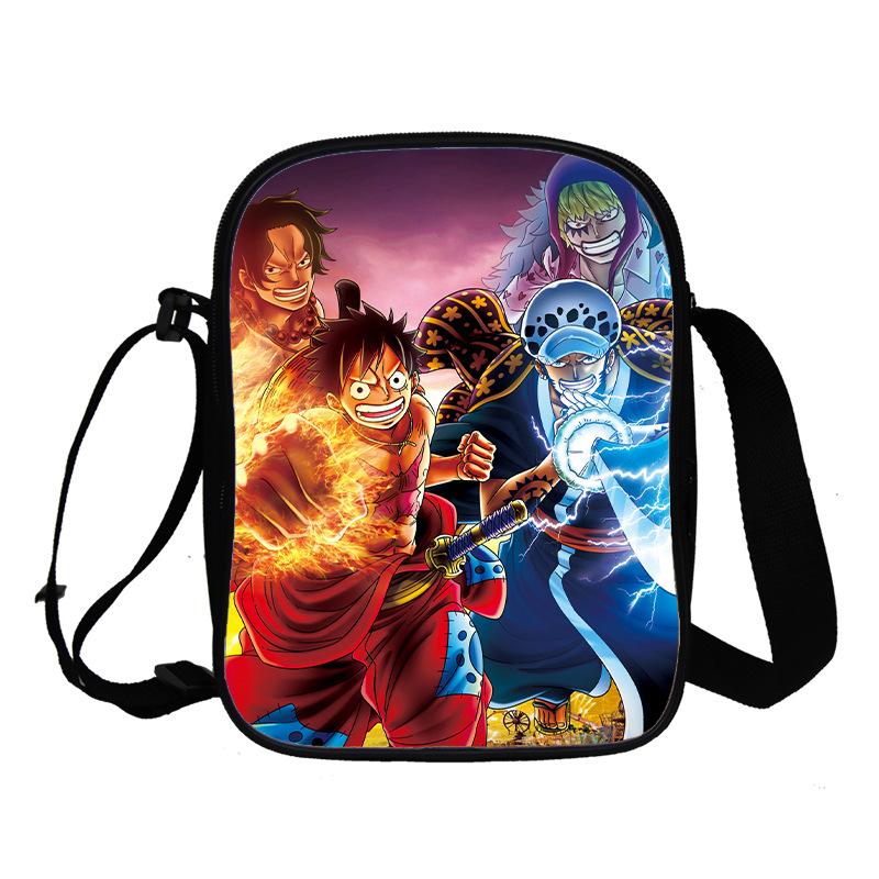 Animation Peripheral Messenger Bag, Primary And Secondary School Student Schoolbag 3D Full Color Printing Double-Layer Shoulder Bag Portable