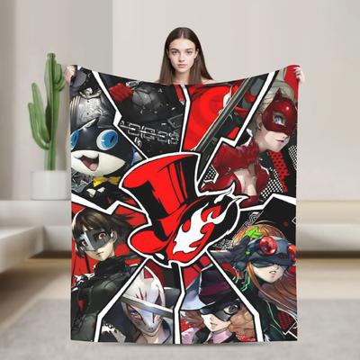 Anime P-Persona 5 Blanket  Soft Street Trend Plush Throw Blanket For Outdoor Travel Flannel Bedspread Bed Cover