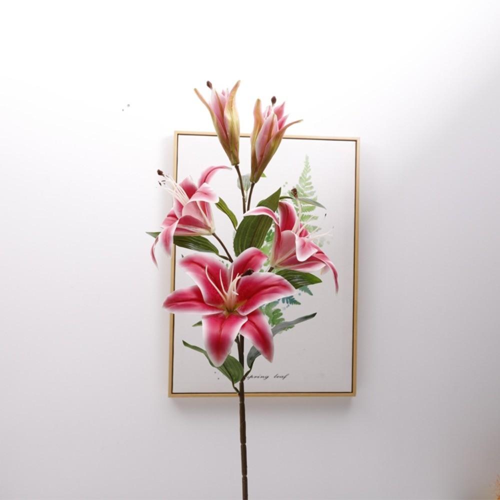 Echte Berührung Simulation Lilium Brownii Blume 5 Köpfe Künstliche Blumen Outdoor Gartendekoration