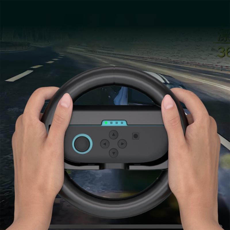 1 Pair Immersive Motion Control Steering Wheel for NS2 Console with Ergonomic Nonslip Grip Button Design