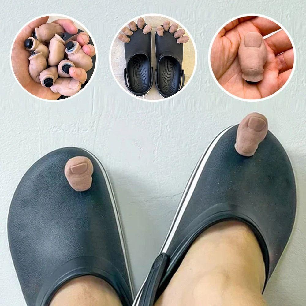 Funny Toe Shoe Charms DIY Mini 3D Stereoscopic Toe for Croc Accessories Unique Shoe Decoration Charms for Women Men