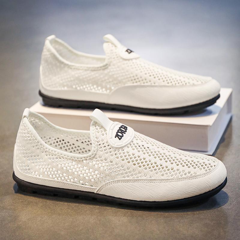Fashion 2025 Hot Sale Men Loafers Shoes Breathable Slip On Mens Shoes Lightweight Flat Sneakers Men Walking Shoes Outdoor Mesh Footwear