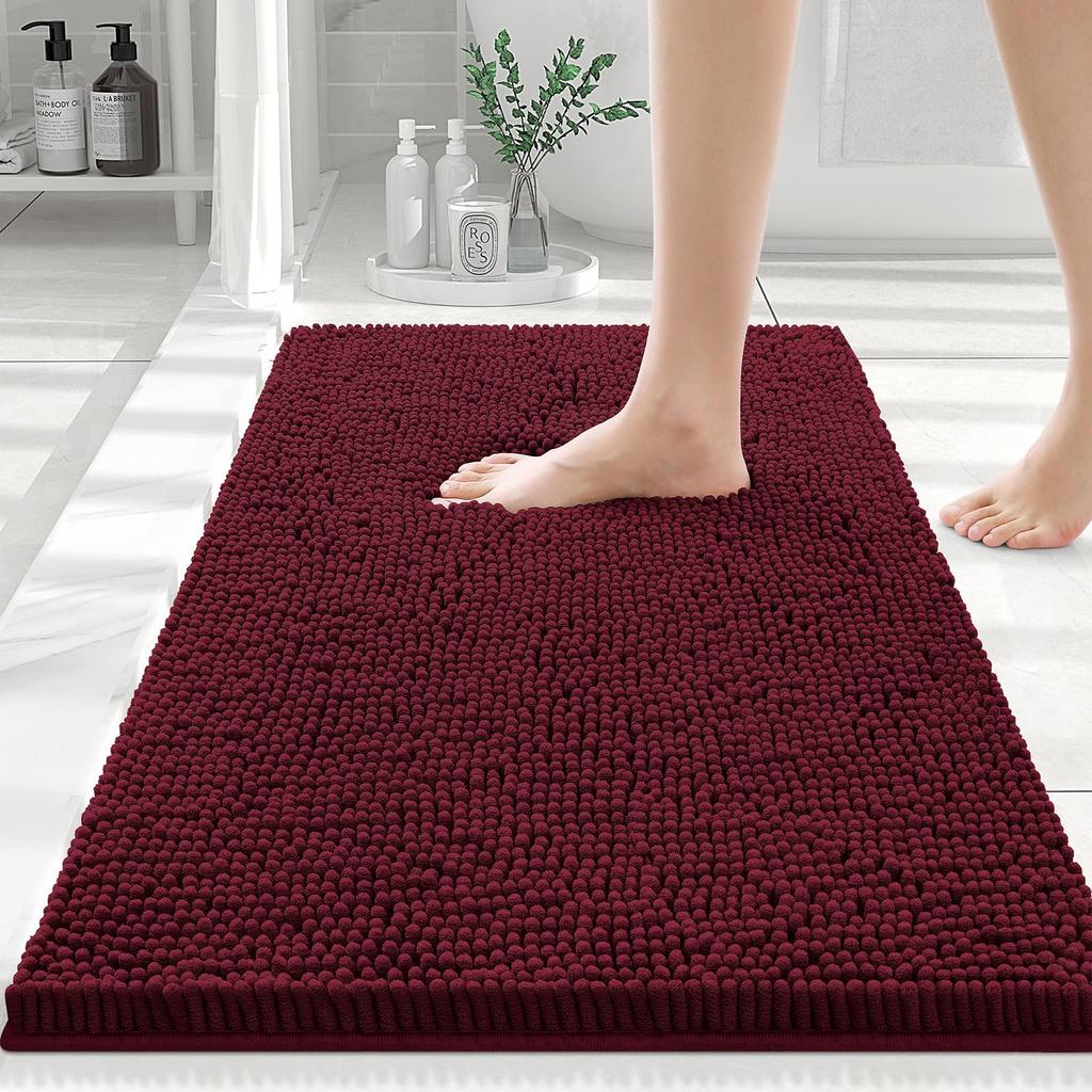 Olanly Chenille Badematte Mode Rutschfest Weich Flauschig Badematten Für Badezimmer Super Saugfähige Fußmatten Waschbare Badematte