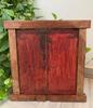 Hand Painted Ganesha Jharokha: Antique Wooden Window Wall Decor