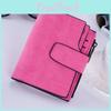 Multicard Buckle Korean Retro Womens Zipper Wallet Frosted Short Coin Purse