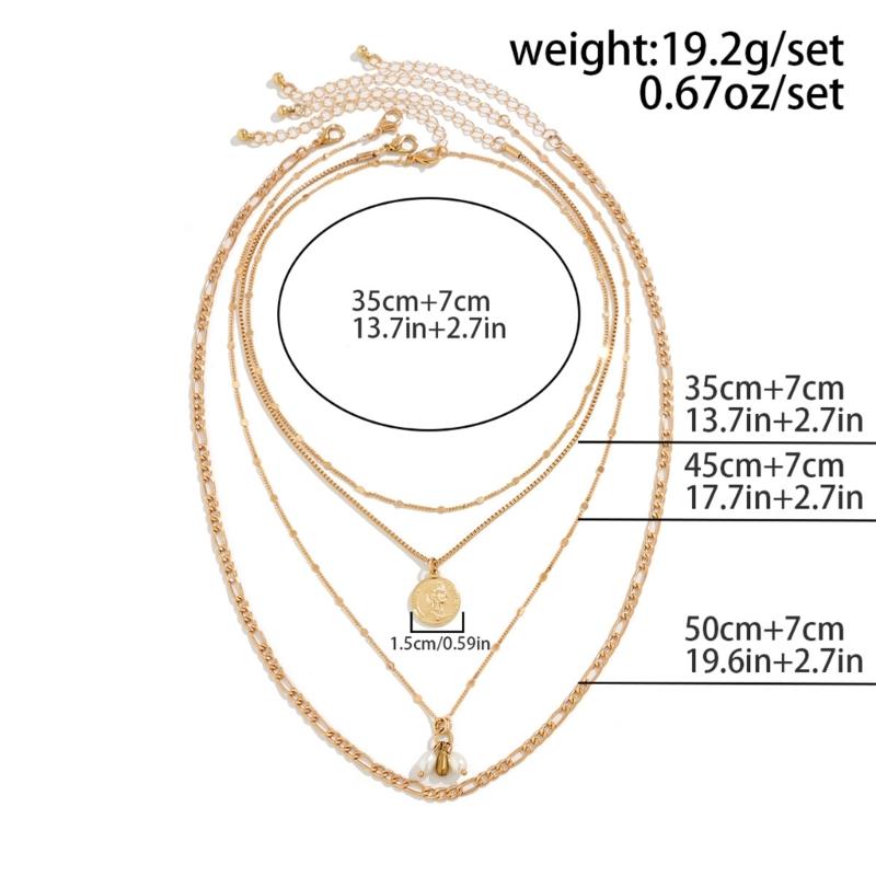 Chic Multi Layer Necklace Featuring High Quality Metal Sequins And Imitation Pearls Ideal For Trendy Occasions