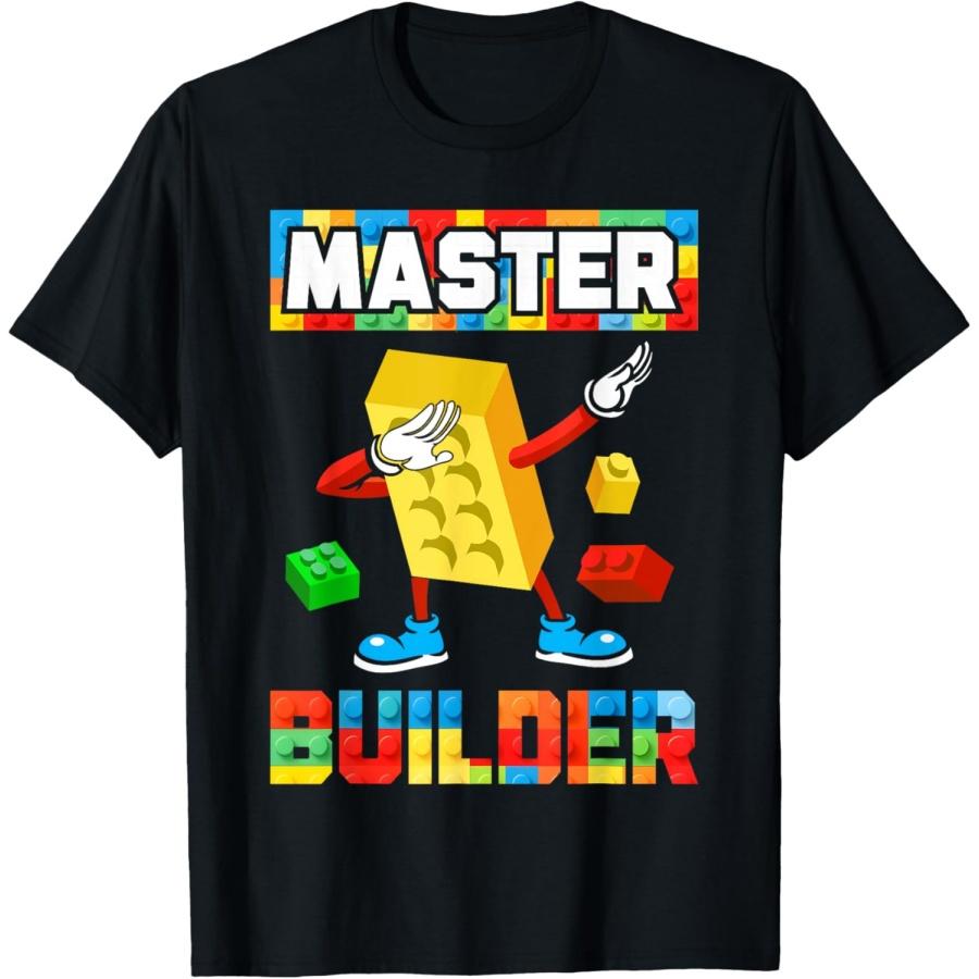 

Kids Dabbing Master Builder Funny Building Blocks Bricks T-Shirt XXXXXL чорний