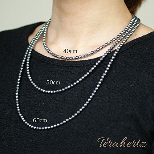 [OVER-9] Terahertz Power Stone Necklace, 4mm, for Men and Women, Genuine Raw Stone, Natural Stone, Health Necklace, Far Infrared Pendant [Approx. 40cm