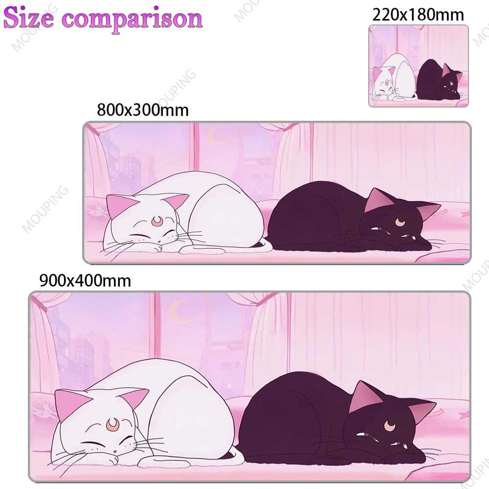 Cartoon Cat Mousepad Gamer Girl Office Carpet Kawaii Cute Desk Accessories Pink Deskmat Mouse Pad Anime Keyboard Computer Mouse