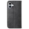 For iPhone 16 Wallet Case Calf Texture PU Leather Phone Cover with Strap