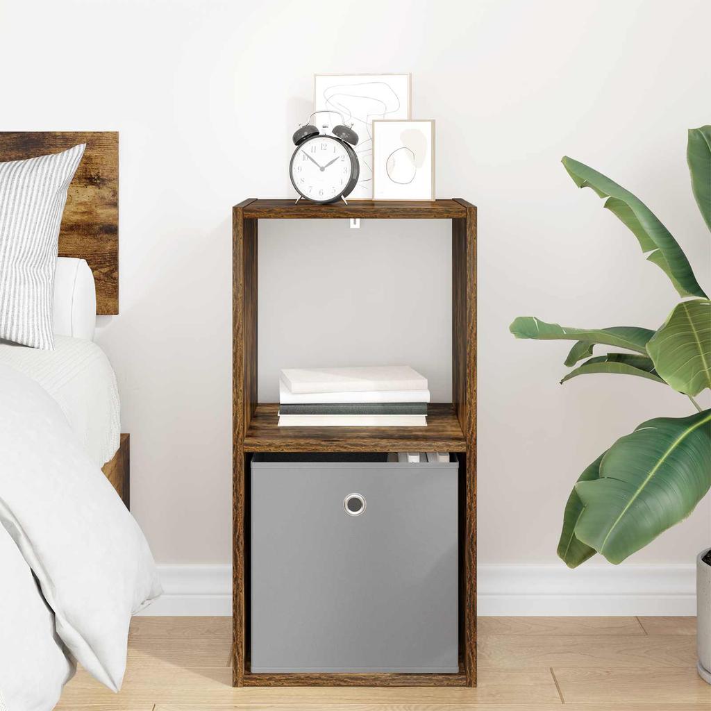 Nightstand Smoked Oak 35 x 32 x 68.5 cm Engineered Wood