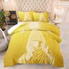 Unique Sacred Coffee Comforter Set Golden Sunburst Angel Hands Holding Coffee Cup Print Quilt Set Retro Bedding Set Home Decor