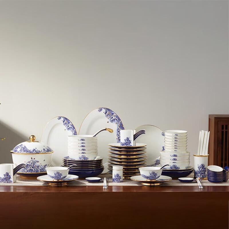 Yongfengyuan Mr. Porcelain 'Pearl on the Sea' 91-Piece Dinnerware Set