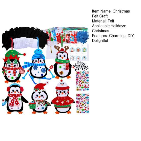 Kit Artizanal de Crăciun din Feutru DIY Agățătoare de Perete Brad de Crăciun Om de Zăpadă Coroniță Decorațiune Pinguin Mărturii de Crăciun pentru Copii Mici