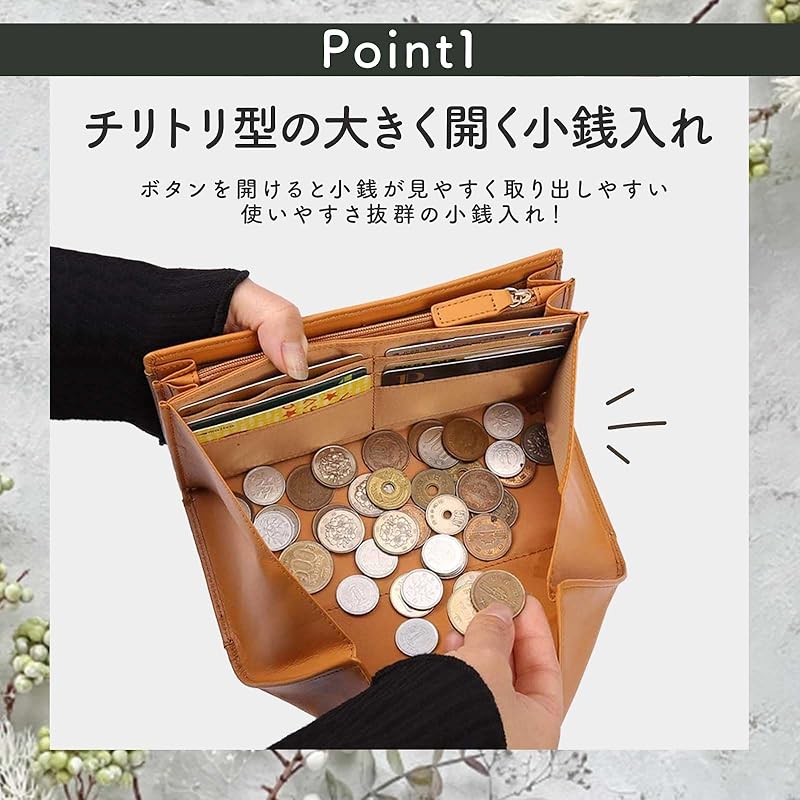 [Legare] [Legale] long wallet ladies large capacity garcon wallet open wide dustpan type coin purse (ivory)