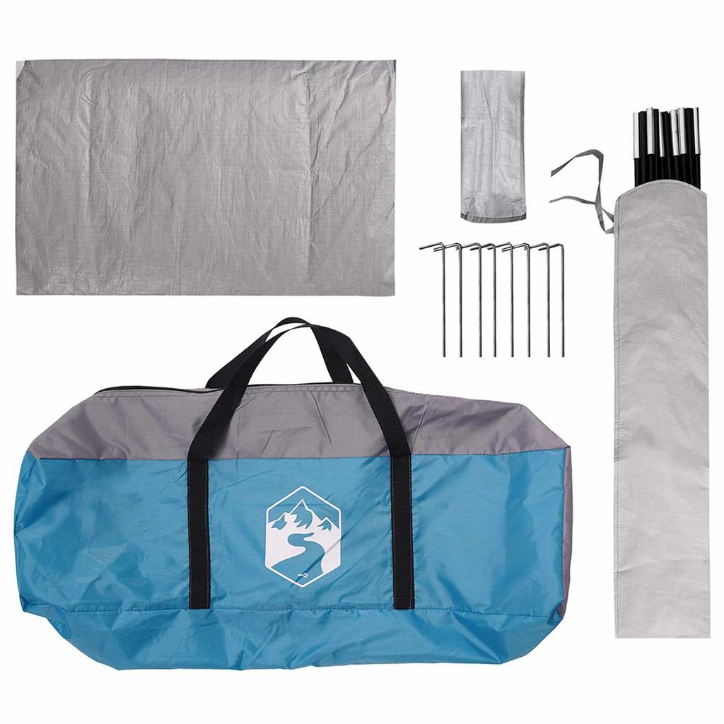 Camping Tent with Rain Fly Waterproof Blue 245 x 245 x 149 cm