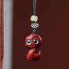 Zodiac Snake Red Wood Phone Charm Pendant Keychain Accessory