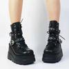 Fashion Fashion 2025 Ankle Women's Boots New Side Zipper Modern Boots Women Plus Size Belt Buckle Lace-up Best Seller Platform Heels