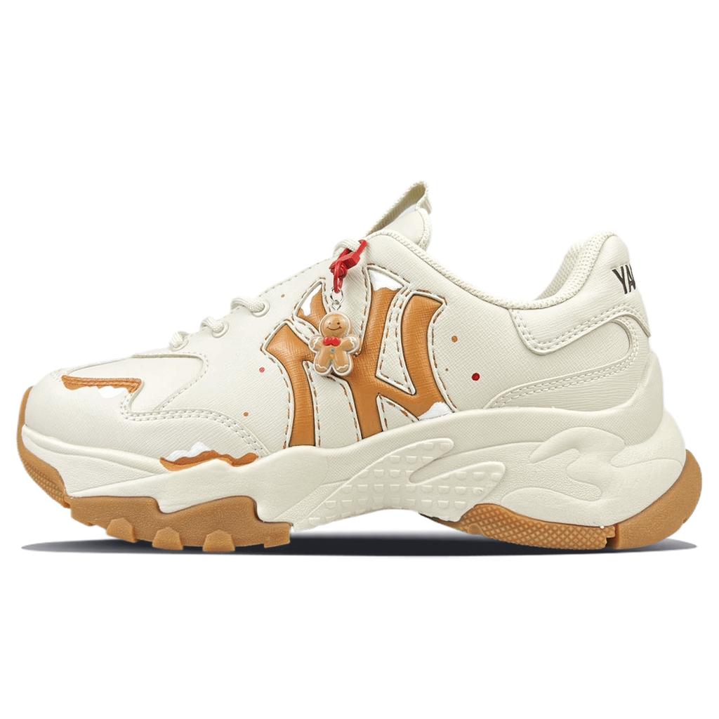 MLB Big Ball Chunky Abrasion Resistant Abrasion Resistant Low top Chunky Sneakers Unisex Brown White 3ASHBWS4N-50CRS(Team401-)