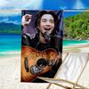 proof beach towel with a Jin singer2 pattern - soft,absorbent,quick-drying,machine washable - perfect for swimming,camping,bathing