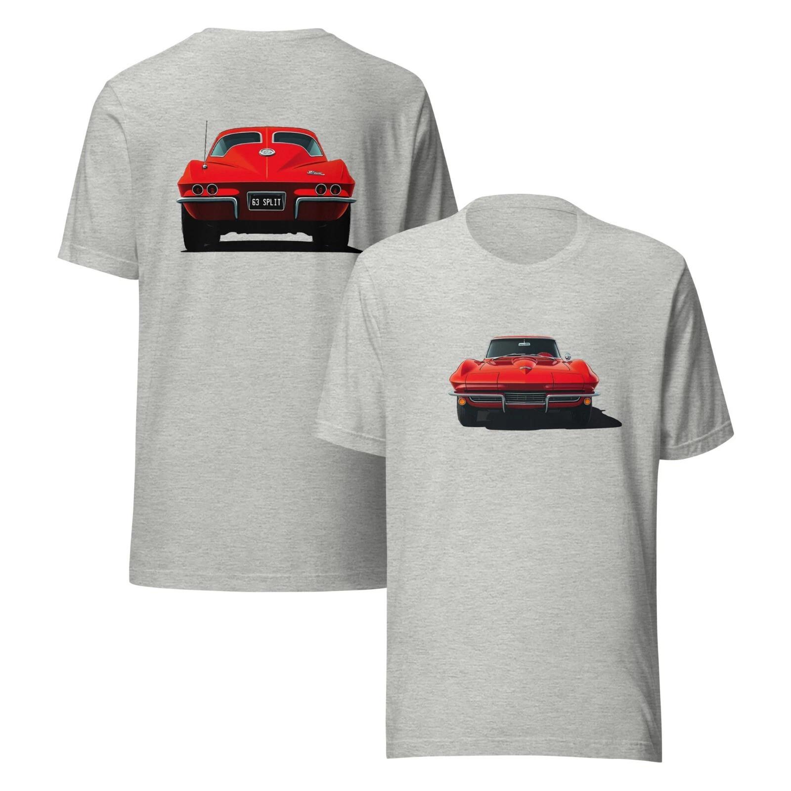 1963 Red Split Window Vette C2 t-shirt Classic Car Fans XXXL