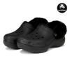 Crocs Classic Platform Lined Fuzz Strap Clogs Winter Cold Weather Fur Slippers 212854 001