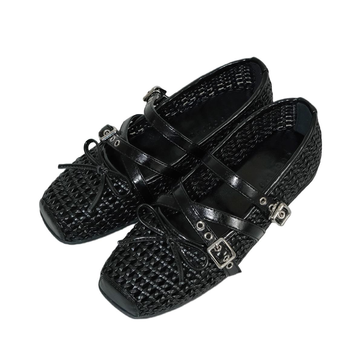 

Sheepskin version~ New silver single shoes women s retro Mary Jane mesh breathable bow ballet flats women 40