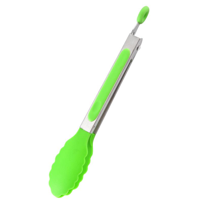 Heat-Resistant Nylon and 430 Stainless Steel Food Tongs