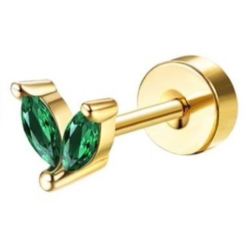 Drperfect 1pc Earrings for Sensitive Ears Surgical Steel Earrings for Women Dainty Flat Back Earring Stud Hoop Cartilage Earring