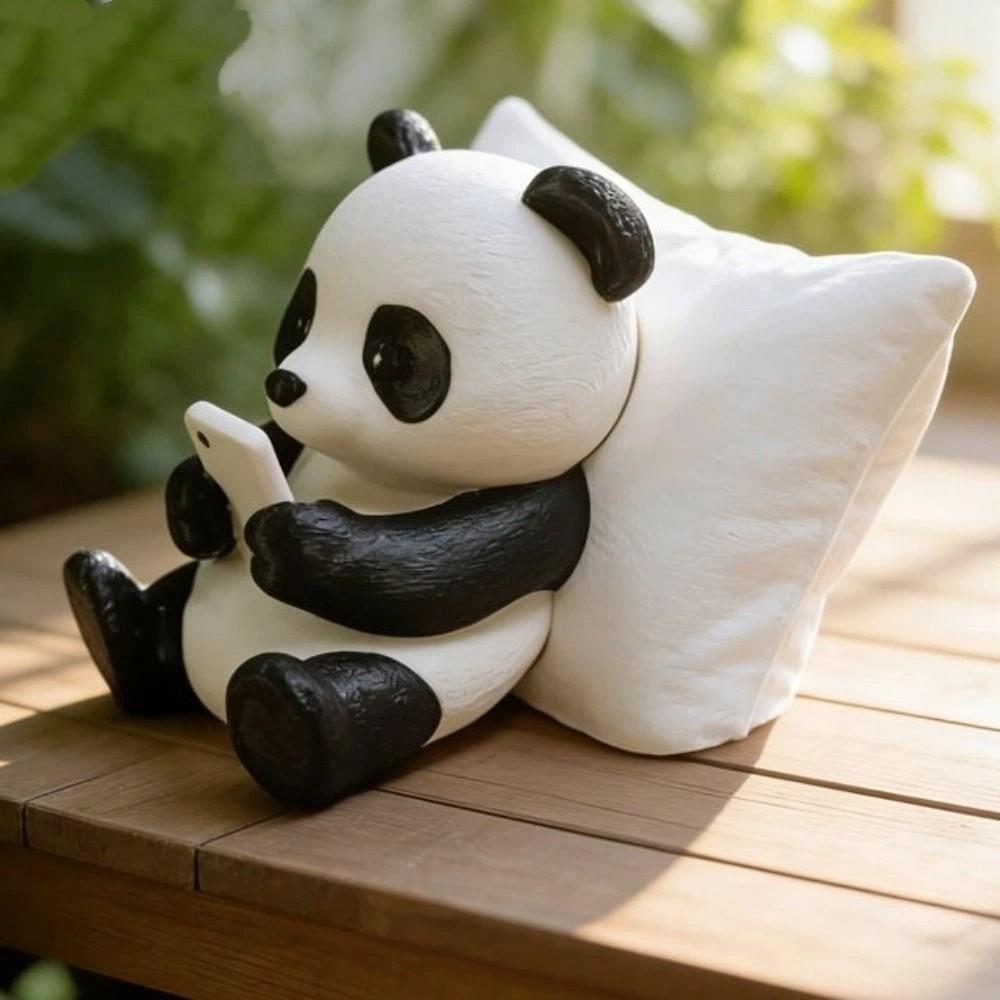 Creative Lazy Panda Figurine Simulated Panda Statue Desk Decoration Animal Model  Home Desk