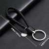 2Pcs/Set Pu Leather Braided Woven Rope Keychain Diy Bag Pendant Key Chain Holder Key Car Trinket Keyring Men Women Gift Jewelry