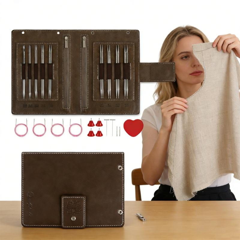 Amanti del Fai-da-te Set di Aghi Esagonali Staccabili a Goccia Tonda in Acciaio Inossidabile per Cucito e Lavoro a Maglia