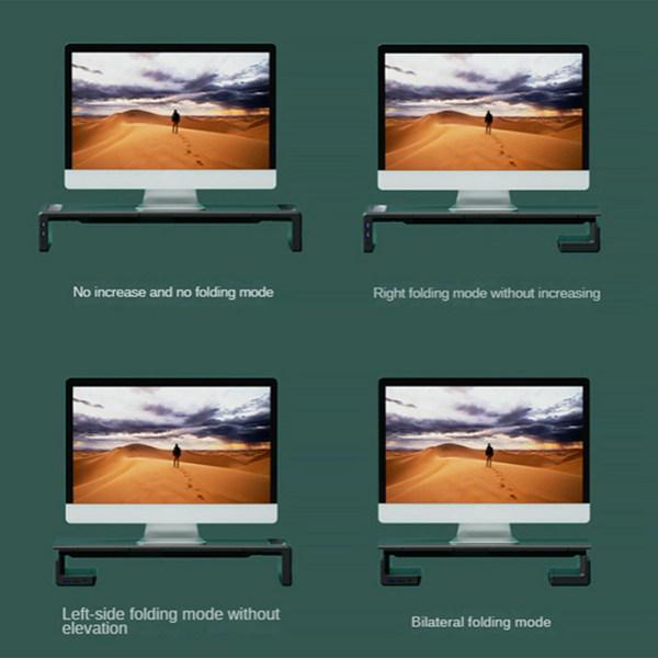 Black Plastic Monitor Riser with USB Hub, Folding Design Standard Size