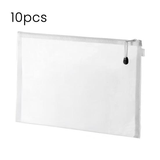 10 Mesh Board Zipper Pouch A4 Pcs Game Puzzle Portable Transparent