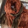 Damen Koreanischer Warmer Baumwoll-Leinen Farbverlauf Schal Herbst Winter Elegantes Vielseitiges Jacken-Nackentuch Langes Weiches Schal Modeartikel