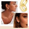 Light Luxury U Shaped Smooth Hoop Earrings Exquisite Minimalist Circle Ear Studs Elegant Versatile High End Jewelry