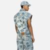 Evisu Multi Badge Distressed Wide Denim Vest Men Vests 2ESHTM4VS8109LFDN