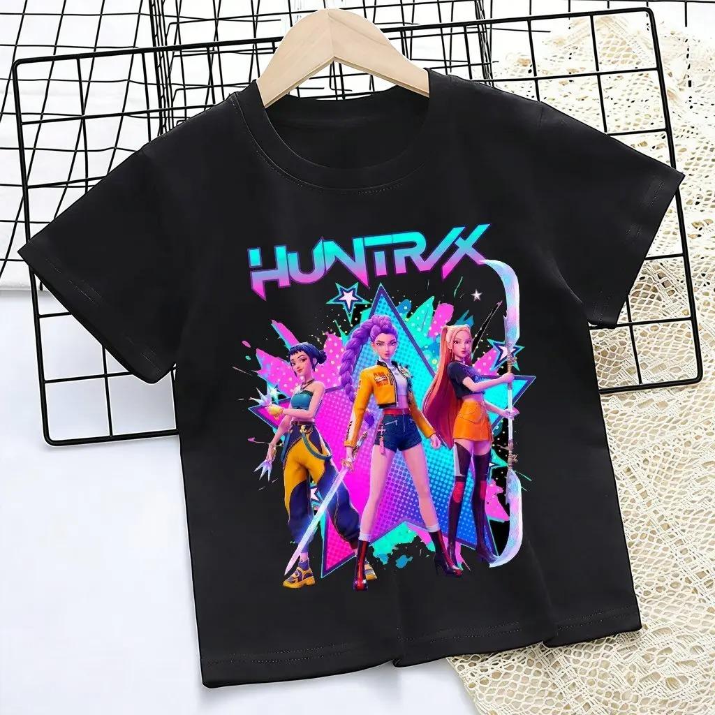 Happy Easter Bunny Girls Anime Kids T-Shirt, Unisex Easter Themed Graphic Tee, 100% Cotton Casual Short Sleeve Top for Children