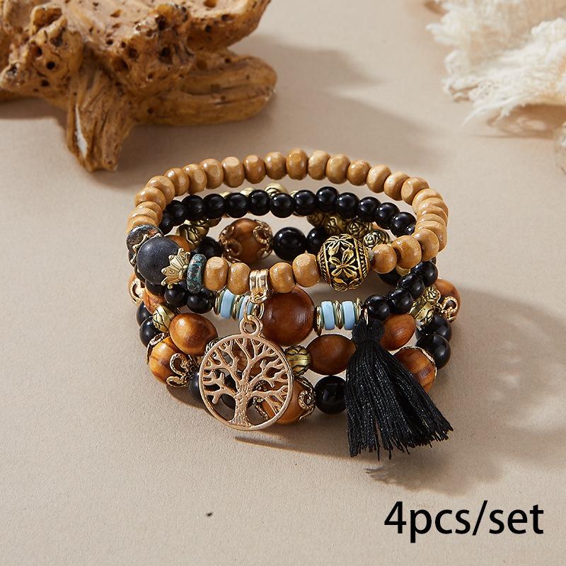 Bohemian bracelet creative tassel multi-layer beaded bracelet