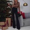 Damen Neue Hüftlift-Bauch-dünne hoch taillierte Schlaghose Hose