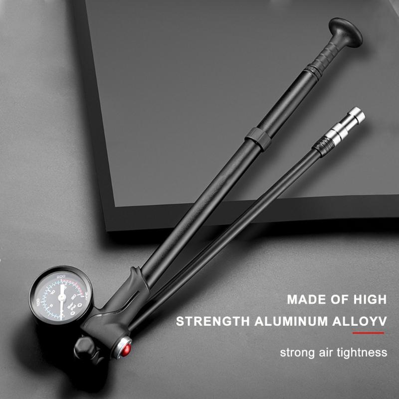 High Pressure Shock Pumps for Front Fork Rear Suspension 300PSI Air Pumps with Gauge Small Pumps Inflator for Road Bike