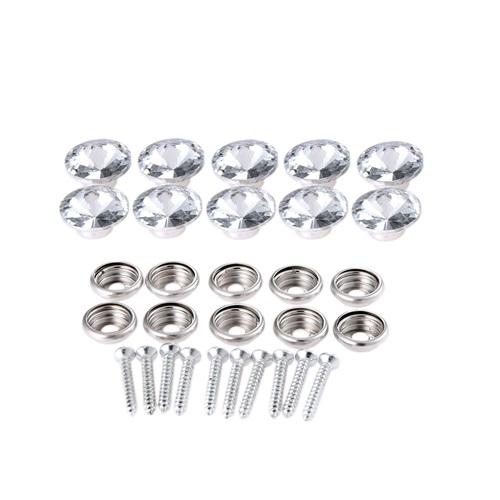 DRELD 10Pcs Diamond Crystal Upholstery Nails Button Tack Stud Pins Sofa Bag Wall Decoration Furniture Accessory 16/18/22/25/30mm