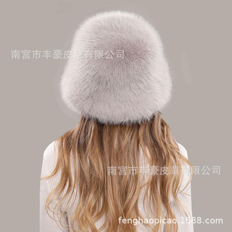 Women Winter Thick Warm Faux Fur Bucket Hat Fluffy Fashionable Ear Flaps