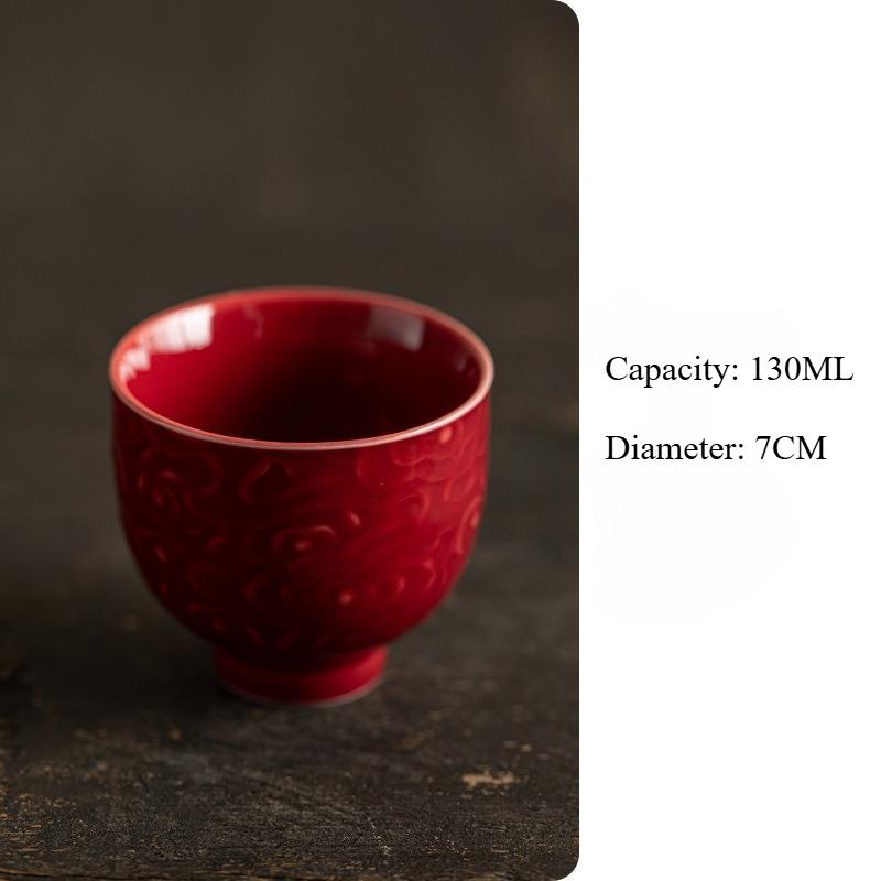Chinese Kung Fu Tea Brewing Cup, Ceramic Retro-style Design, Solid Color Appearance, Household Anti-scald Tea Brewing Cup