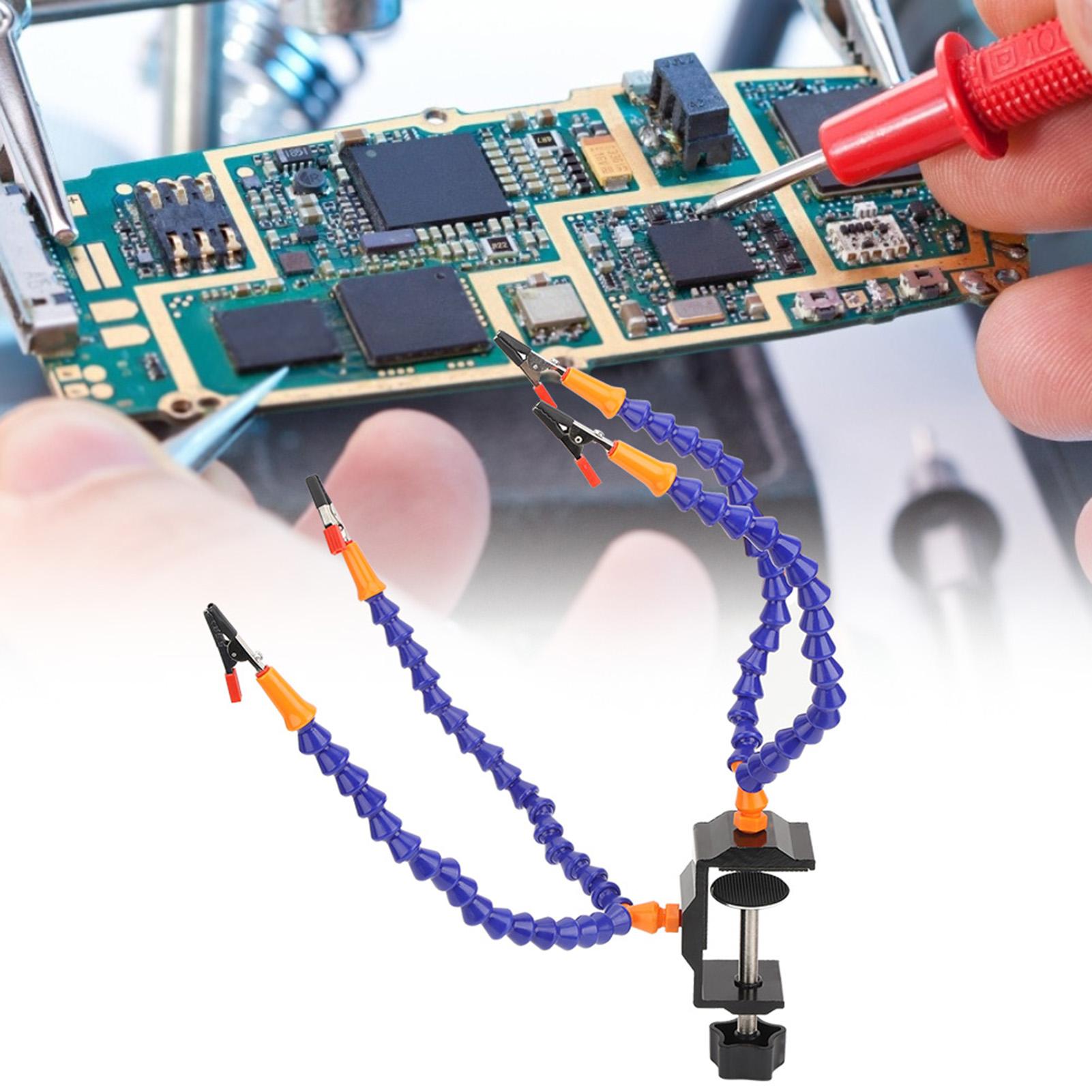 

Гибкий паяльный держатель с 4 руками Синий Многофункциональный для ремонта и фиксации печатных плат